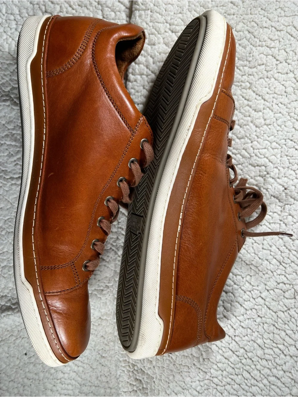 Men’s Allen Edmonds Porter City Derby Lace-Up Sneaker-Brown-Cream Sole size 15